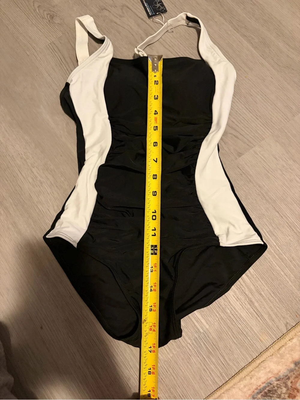 Girls Black and White One-Piece Swimsuit — Athletic Fit